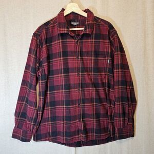 Eddie Bauer Mens Long Sleeve Button Up Winter Shirt Red Plaid Flannel Size XXL